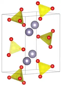 Elementarzelle von Zinn(II)-sulfat.