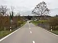 Brücke über die Rot beim Dreikantonseck (Grenzstein sichtbar auf linker Seite), zwischen Roggwil und Murgenthal