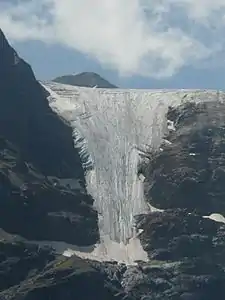 Zunge des Laaser Ferners (2013),Blick von der Oberen Laaser Alm