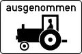 i: Zugmaschinen, Motorkarren, selbst­fahrende Arbeits­maschinen und vierrädrige Leicht­kraftfahrzeuge dürfen überholt werden