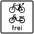 Zusatzzeichen 1022-15E-Bikes und Mofas frei(seit 2017)