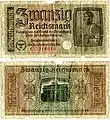 20 RM, 1938–1945, Reichskredit­kassenschein