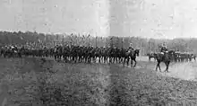 Parade des 2. Pommerschen Ulanenregiments Nr. 9 in Demmin vor dem Chef des Regiments, dem Großherzog von Mecklenburg-Strelitz