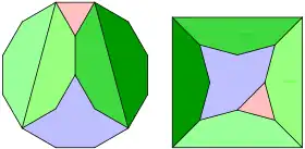 Verwandlung eines konvexen regelmäßigen Zwölfecks in ein flächengleiches Quadrat