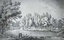 Zygmunt Vogel: Pappelinsel mit Kenotaph, Arkadia, 1795.