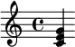  \relative c' { <c e g> } 