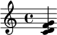  \relative c' { <c d f g> } 