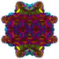 Ansicht einer aufgeschnittenen, hohlen Mandelbulb