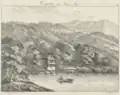 Morgarten am Aegeri-See, Druckgrafik von Heinrich Füssli, Zeichner, und Johann Heinrich Meyer ([Stecher]), von 1795