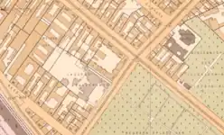 Plan von Berlin-Wedding, Bereich Ackerstraße, links Meyers Hof 1910