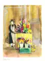 Blumenfrau vor Theatinerkirche in München, München 1951, Heinrich Vogeler Stiftung Haus im Schluh