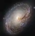 Hochaufgelöste Aufnahme des Zentrums von Messier 96, erstellt mithilfe des Hubble-Weltraumteleskops