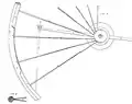 Tangentialspeichenrad mit Spannhebel(Starley und Hillman, britisches Patent 2236 vom 11. August 1870)