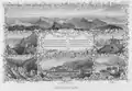 Souvenir du Rigi (ca. 1870er) mit Hotels in Rigi Scheidegg, Rigi Kaltbad, Rigi Staffel, Klösterli und Kulm