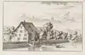 Goldbacherhof um 1717, vom See aus; vor dem Bau der Seestrasse.