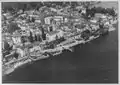 Brissago, Dorfkern, historisches Luftbild von Werner Friedli (1964)