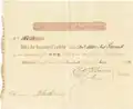 Zeichnungszertifikat des King's College of London über 1 Aktie im Wert von 100 £, ausgegeben am 20. Juni 1829, eingetragen auf den Beigeordneten Garratt, 1824 Lord Mayor of the City of London, im Original unterschrieben von William Cotton als Trustee