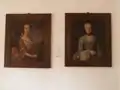Die zwei Bilder, die sich aus dem Fundus des Königs in Kossenblatt erhalten haben, links Eleonore Dönhoff als Diana und rechts eine schottische Königin, wahrscheinlich Maria Stuart