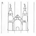 Wasserzeichen mit Darstellung des Kirchenbauwerks ehemalige Klosterkirche Ichtershausen