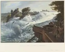 Vom linken Ufer aus der Nähe, 1836,Johann Ludwig Bleuler,kolorierte Aquatinta