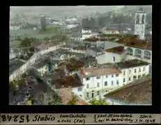 Stabio geschaut vom Castello. Historisches Bild von Leo Wehrli (1948)