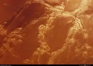 Bildausschnitt des Granicus Valles und Tinjar Valles.
