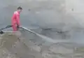 Baugrube (12 m Höhe) mit vernageltem Stahlfaserspritzbeton