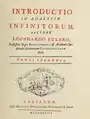 Titelblatt der Introductio in analysin infinitorum (Band 2) von 1748
