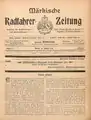 Märkische Radfahrer-Zeitung, Nr. 3, 18. Januar 1900. Redaktion: Oskar Kilian, Druck und Verlag von Haasenstein & Vogler A. G. Berlin