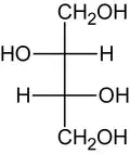 (2R,3R)-Threit (Fischer-Projektion)