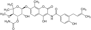 Strukturformel von Novobiocin