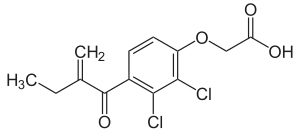 Strukturformal von Etacrynsäure
