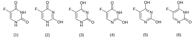 Tautomere Formen von 5-Fluoruracil
