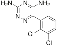 Strukturformel von Lamotrigin