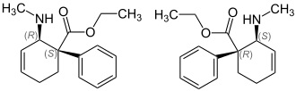Strukturformeln von racemischem Nortilidin