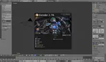 Startbildschirm der Blenderversion 2.78